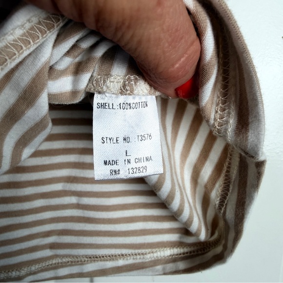 Miou Muse cream/tan stripe top sz medium - Picture 4 of 5